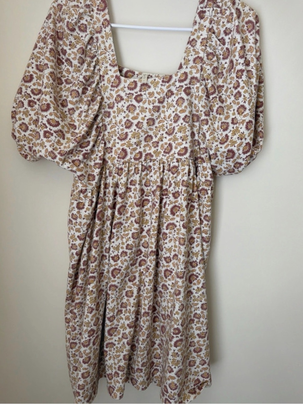 Rylee + Cru Cream Floral Square-Neck Mini Dress